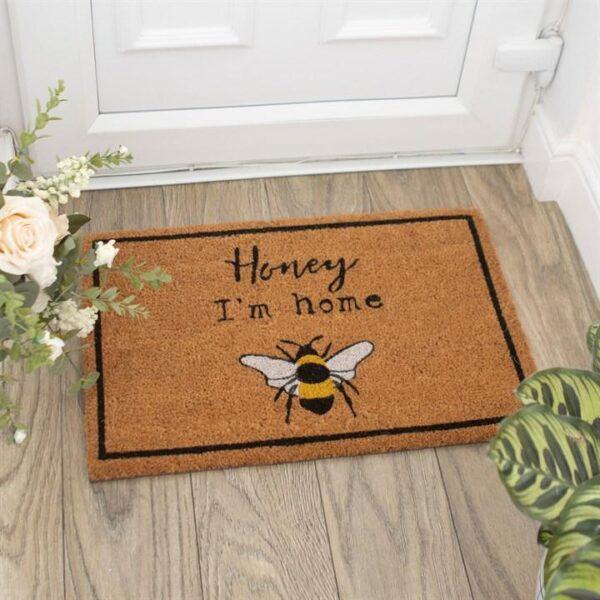 Honey I’m Home Bee Coir Doormat - Image 4