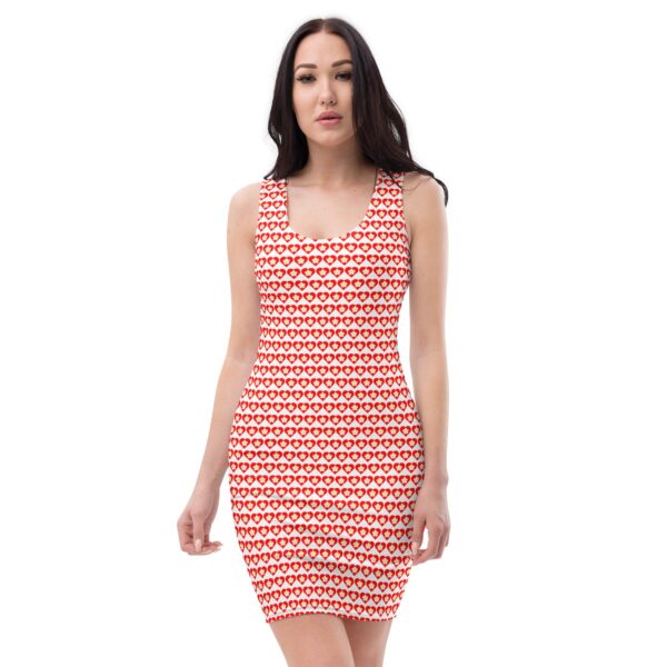 Women's Flower Red Heart Bodycon Dress