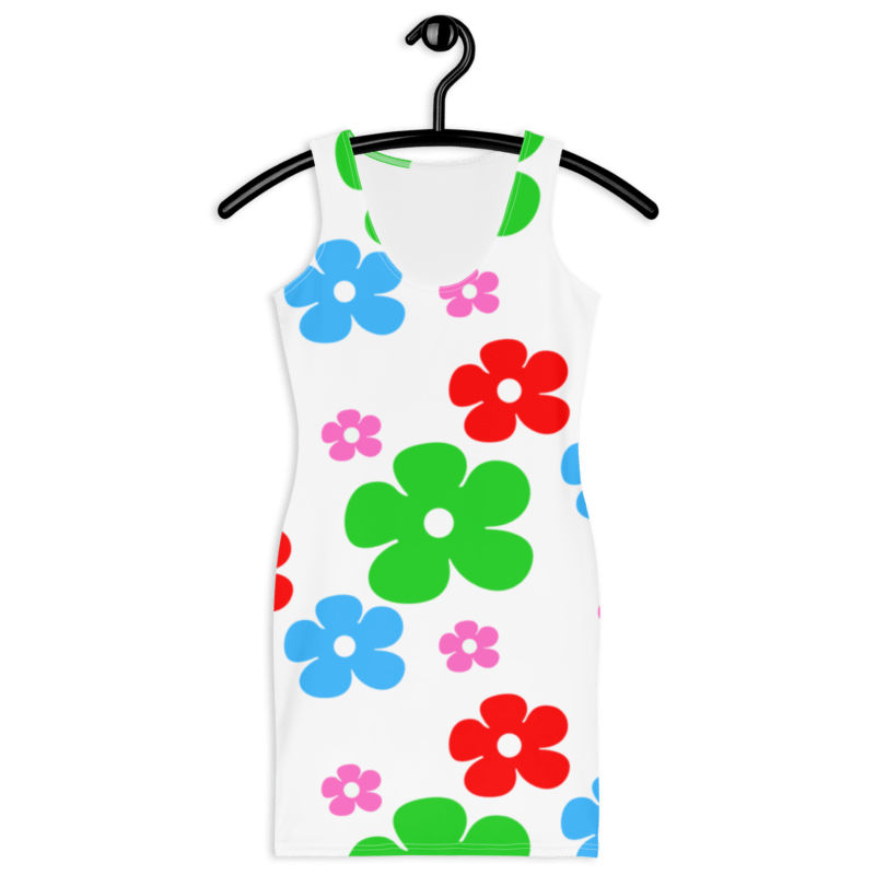 flower-print-bodycon-dress