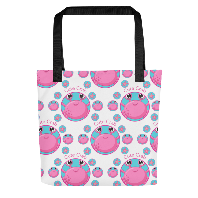 cute-pink-crab-tote-bag