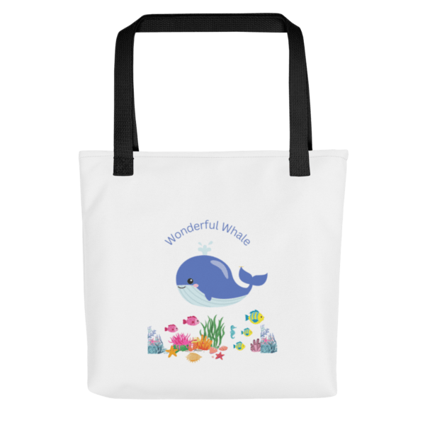 Wonderful Whale Polyester Tote Bag