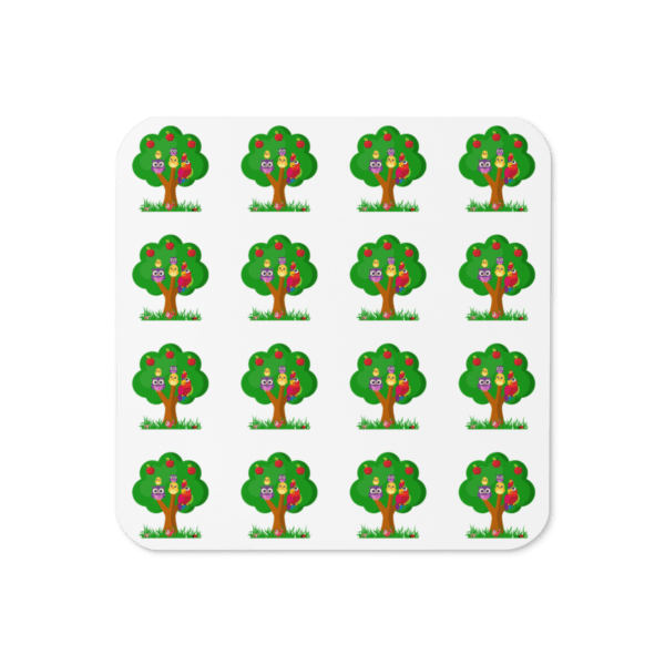 1 x Square Bird Tree Cork-Back Drinks Coaster