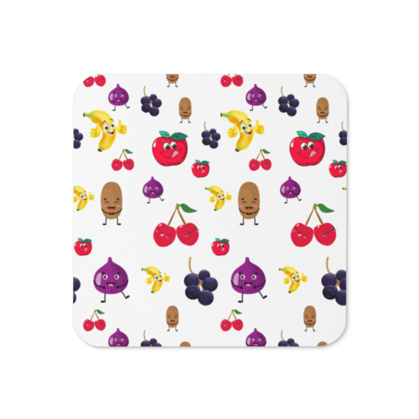 1 x Square Fruity Cork-Back Drinks Coaster