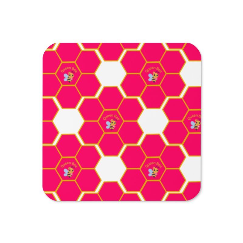 queen-bee-pink-honeycomb-drinks-coaster