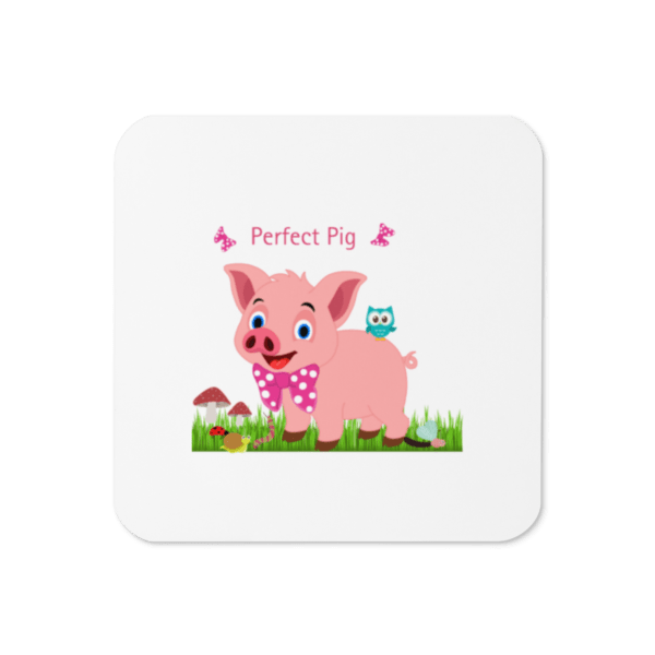 1 x Square Perfect Pig Cork-Back Drinks Coaster