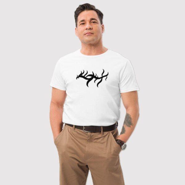 Men’s Premium Cotton Regular Fit Large Branch Print T-shirt