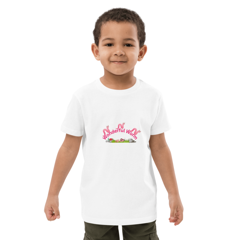 wonderful-pink-worm-organic-cotton-childrens-t-shirt