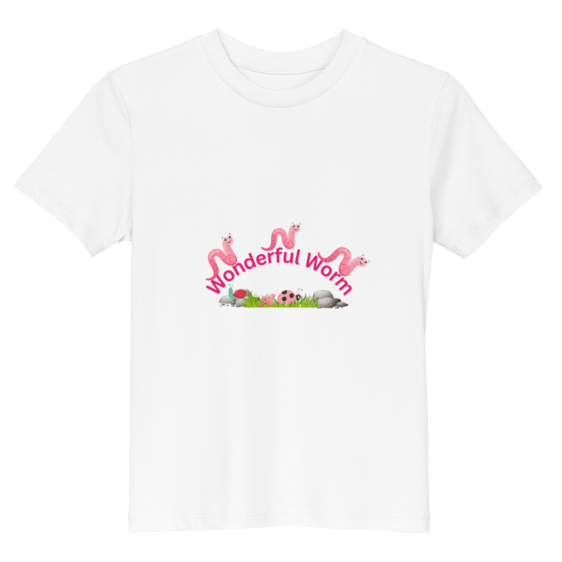 wonderful-pink-worm-organic-cotton-childrens-t-shirt