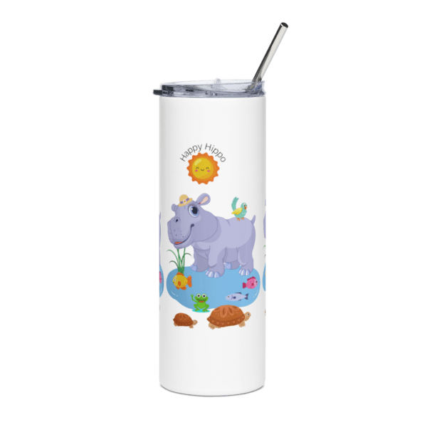 Happy Hippo Stainless Steel Drinks Tumbler 20oz