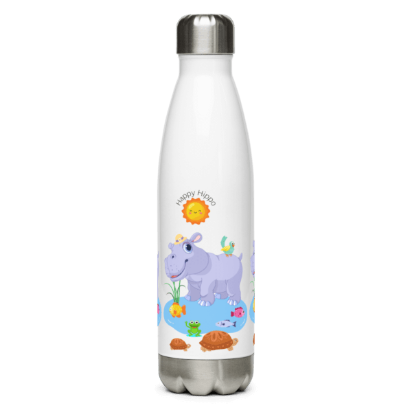 Happy Hippo Stainless Steel Water Bottle 17oz