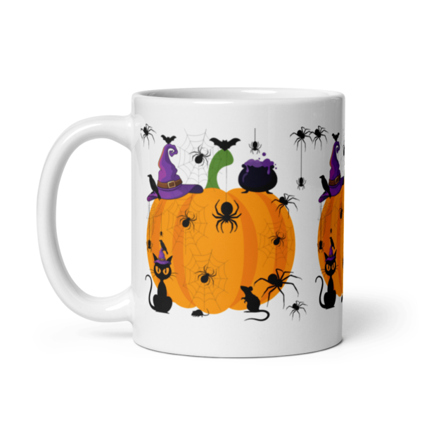 White Glossy Halloween Celebration Ceramic Mug 11oz - Image 2