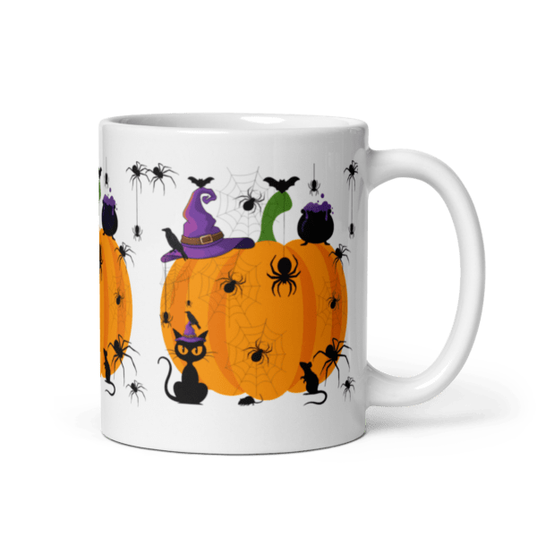 White Glossy Halloween Celebration Ceramic Mug 11oz