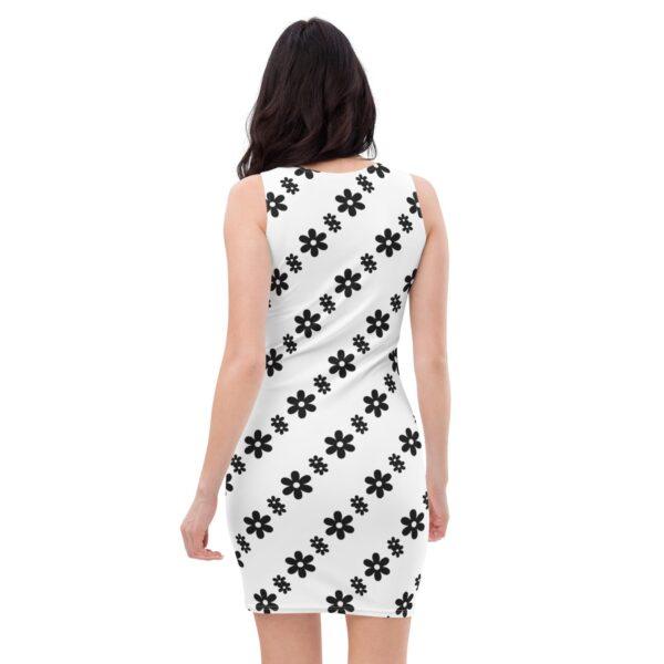 Women's Black Flower Bodycon Dress - Image 3