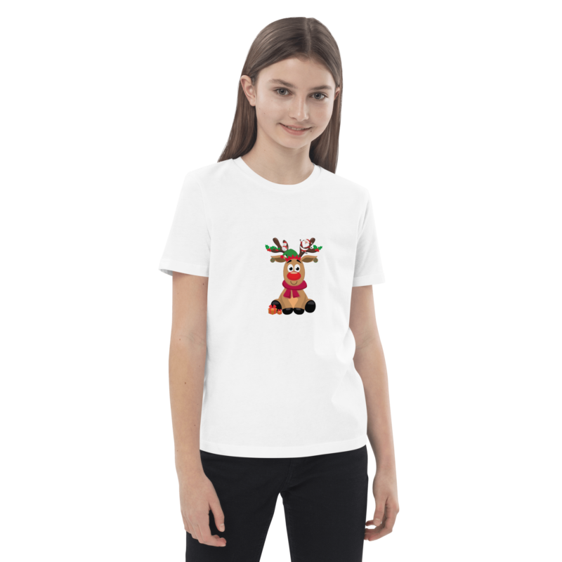 Organic Cotton Christmas Reindeer Children's T-Shirt