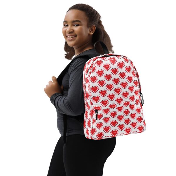 Lovable Ladybird Red Heart Polyester Backpack 15L Large Inside Pocket - Image 2