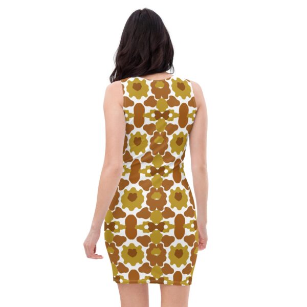 Women's Brown Print Bodycon Dress - Image 2