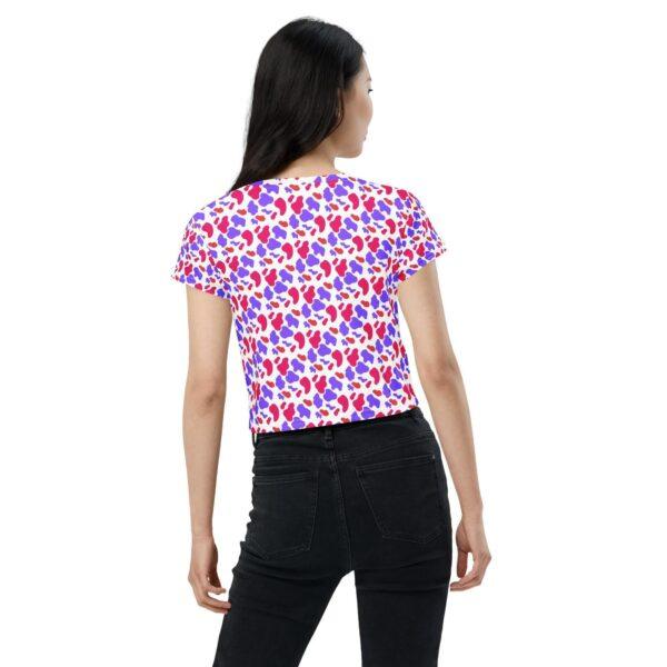 Women's Purple Pink Animal Print Crop Top - Image 4