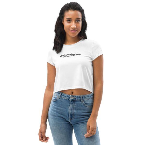 Women's Inspirational Quote Crop Top - Image 3