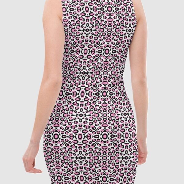 Women's Pink Black Animal Bodycon Dress