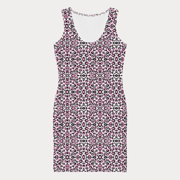 Women's Pink Black Animal Bodycon Dress