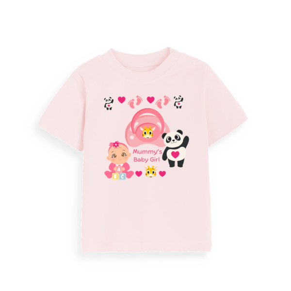 Powder Pink Organic Cotton Mummy's Baby Girl T-Shirt